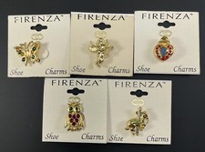 Firenza Shoe Charm Gold Tone Butterfly Angel Owl Heart Pony New On Package Lot 5