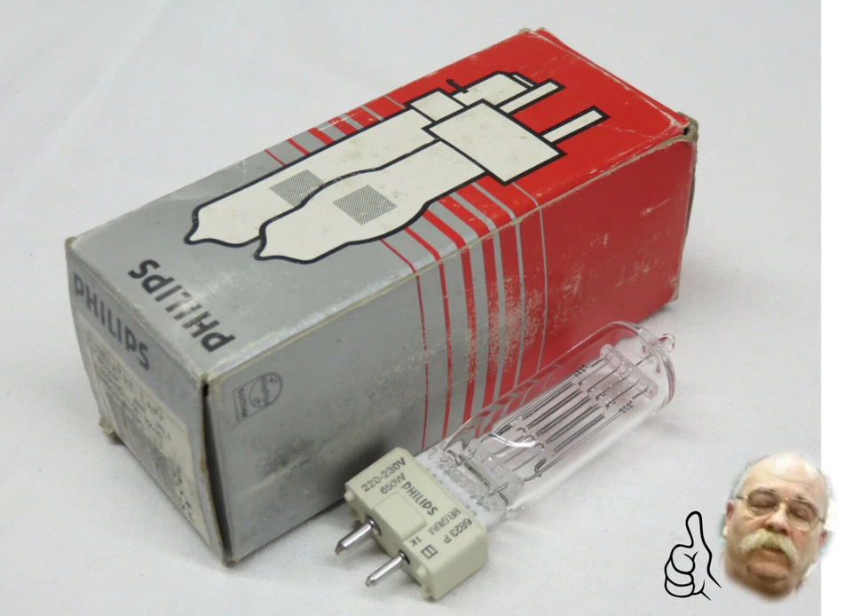 OSRAM PHILIPS G.E. LAMPADA ALOGENA 650W 230V GY9,5 T/27 6823P FARO SPETTACOLO TEATRO PHILIPS THORN