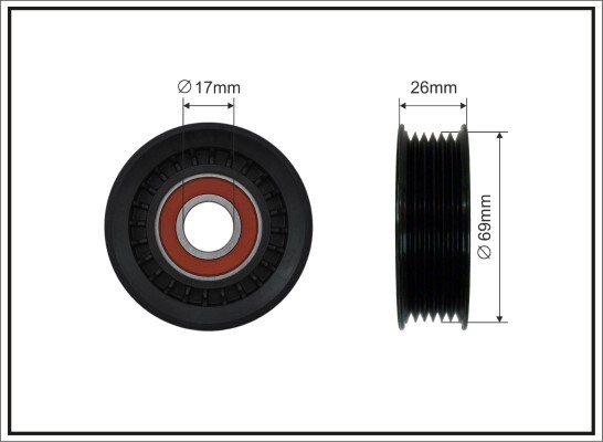 84-00 CAFFARO TENSIONER PULLEY, V-RIBBED BELT FOR FORD