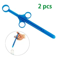 2x Reusable lube Lubricant Launcher Shooter Syringe Applicator Injector Blue 