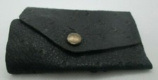 Vintage Black Print Genuine Leather Key Holder Wallet Case Keychain