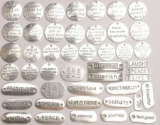 Jewelry Making Mixed Lots Metal Inspirational Word Charms Connector