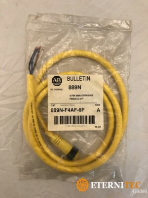 Allen Bradley 889N-F4AF-6F Bulletin 889N QD Cordset 4 Pin Mini Straight Female