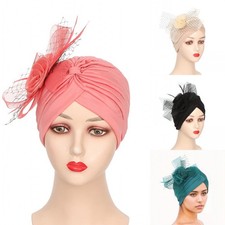 Africa Turban Cap New Mesh Side Big Flower Wrap Hat Auto Gele Wedding Headwear