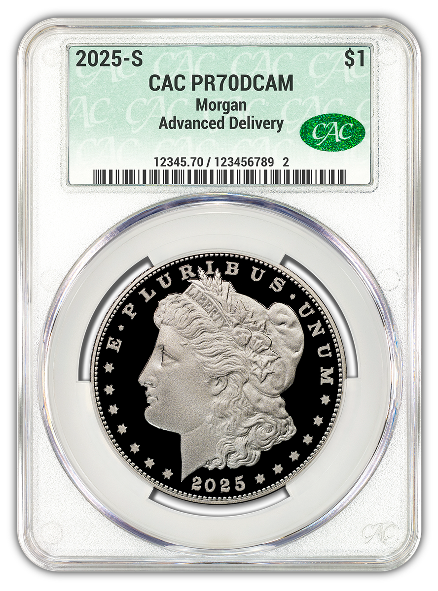2025-S (PR70) Proof Morgan & Peace Silver Dollar CAC Advance AR/AD