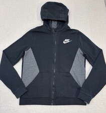 Nike Fleece Zip Up Sweatshirt Boys XL Black Hoodie