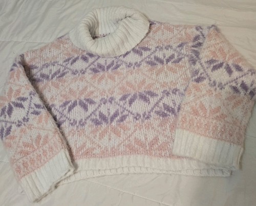 Wild Fable Fair Isle Turtleneck Sweater Fuzzy Textured Knit Size XXL
