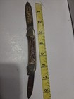 German Eye Elk Scene Canoe  Knife, Genuine Stag Handles X 23 — photo 1