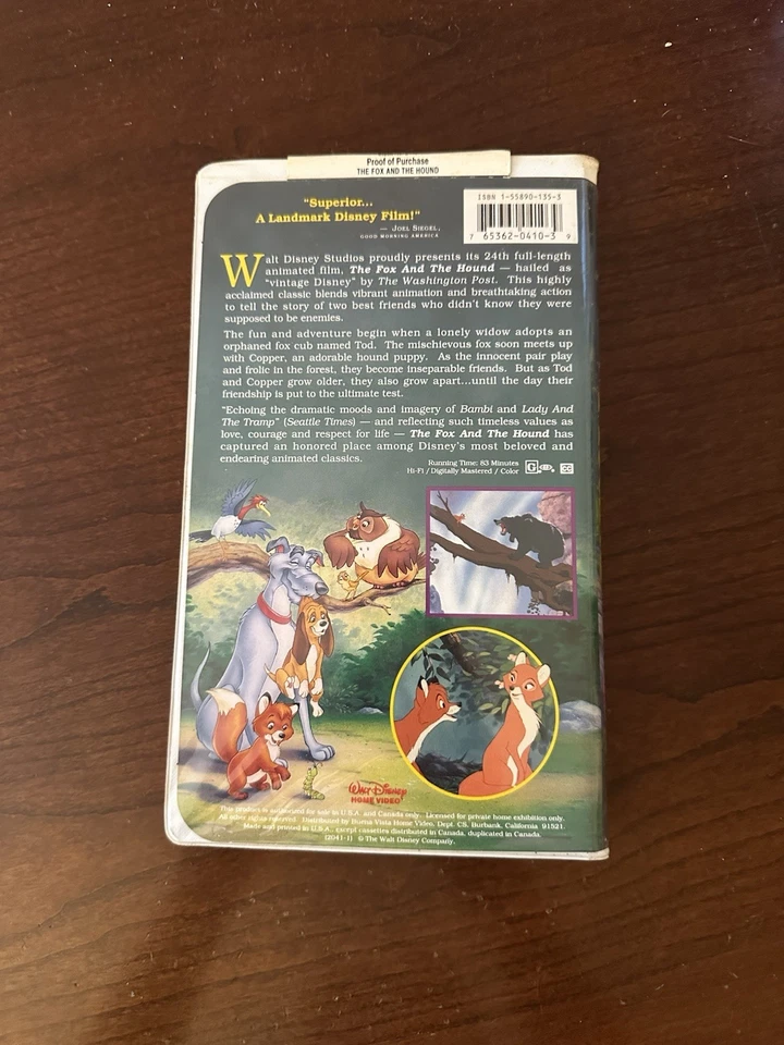The Fox and the Hound VHS Walt Disney Classic - Image 3 of 4