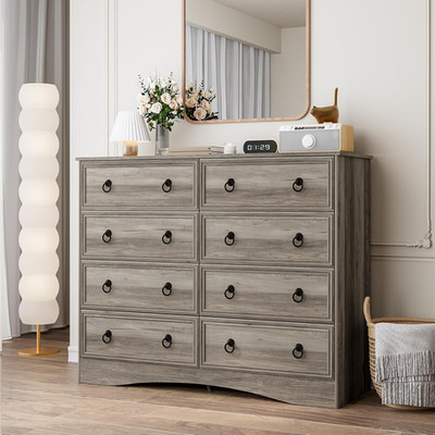 Stylish 8 Drawer Dresser - Versatile Storage for Bedroom & Living Spaces