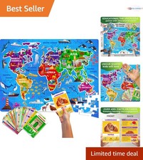 Engaging 150-Piece World Map Puzzle for Preschool Kids - Gift-Ready 