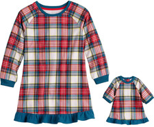 JAMMIES FOR YOUR FAMILIES PLAID NIGHT GOWN/DOLL GOWN-GIRLS SIZE L 10 12 -NEW