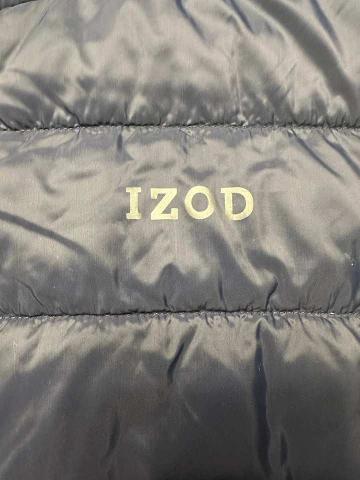 Men’s Puffy Izod Vest: Blue-Size Large - Image 2 of 4