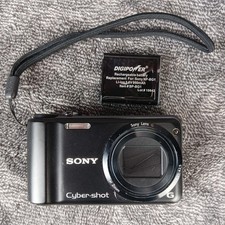 Sony Cyber-Shot DSC-H55 14.1MP Digital Camera Black Battery Tested Working