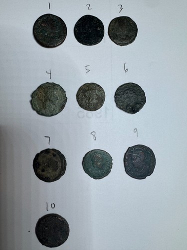 Lot of 10 Ancient Roman Bronze Coins – Constantine & Constantius Era – Uncleaned