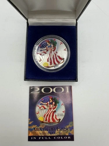 2001 1 OZ SILVER AMERICAN EAGLE "FULL COLOR" BRILIANT UNCIRCULATED