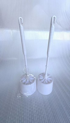Set Of 2PCS White Toilet Brush Toilet Brush Set Toilet Bowl Brush Toilet Cleaner