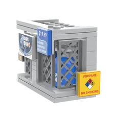 “Blue Dino” Propane Exchange Gas Station - Custom Printed Building Set - Minifig