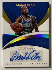 2017-18 Immaculate Collection Isaiah Rider Heralded Signature GOLD Auto 08/10