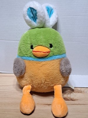 MTY Intl. Chubby Duck with Easter Bunny Ears 2024 12'' Plush Stuffed Animal