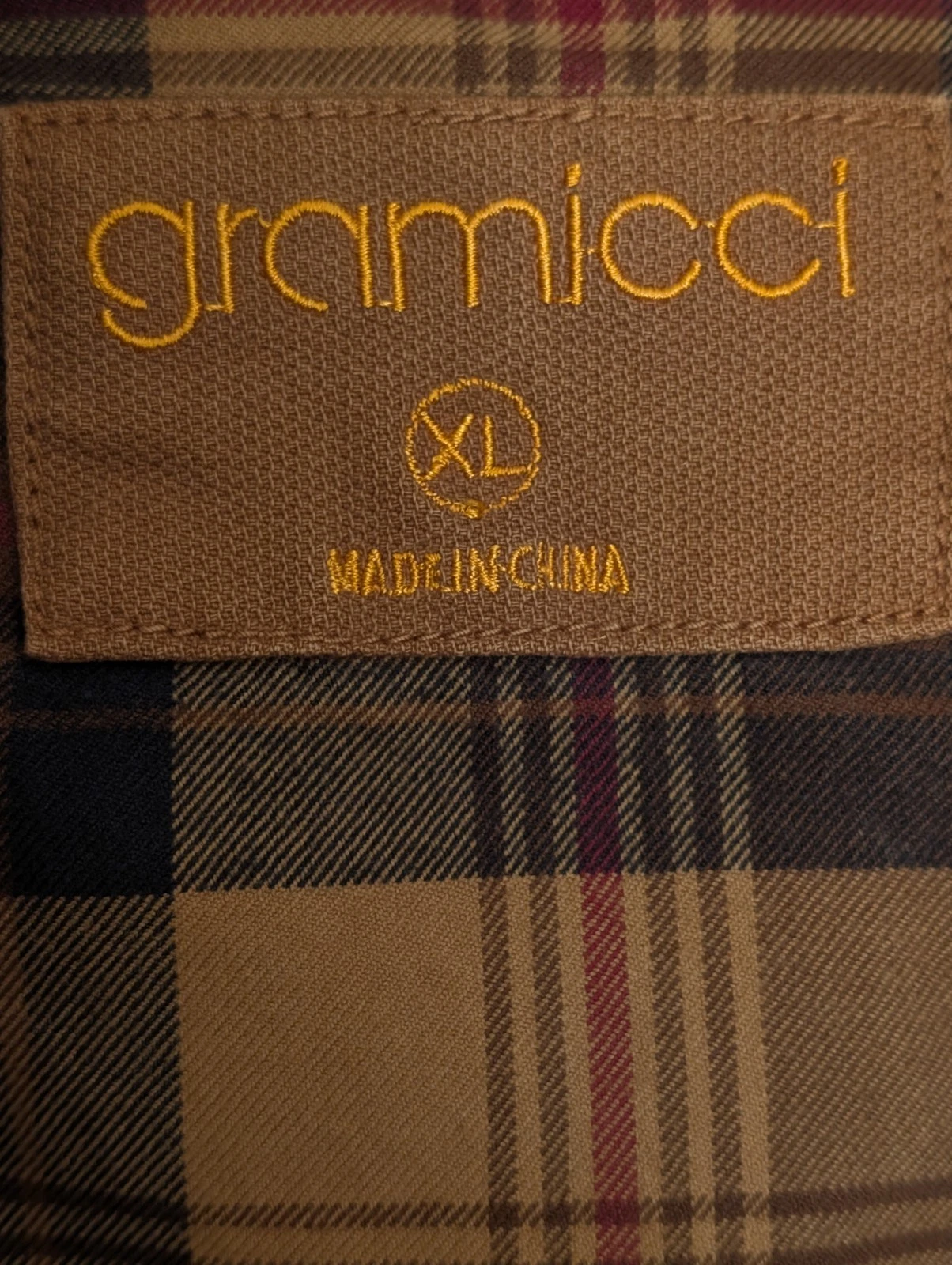 Gramicci Canvas Coat Button Up Brown X- Large Plaid Flannel Lining Pockets - product detail image 4