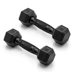 Barbell 3 LB Coated Hex Dumbbell Pair with Black Handle