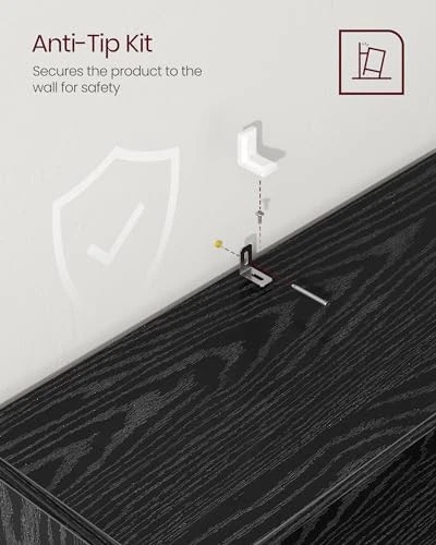  Custos Collection - Bookshelf, 3-Tier 3 Tiers (23.6"W) Ebony Black 1 Pack Foto 4 de 4