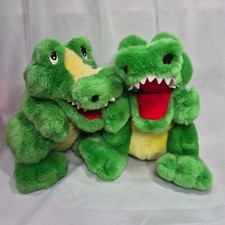 Lot 2 Plush Creations Alligator Crocodile Hand Puppets Storytime Classroom Toy