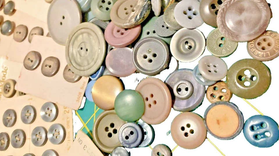 Mixed Lot of Buttons in Grays and Blue Grays - Image 2 of 4