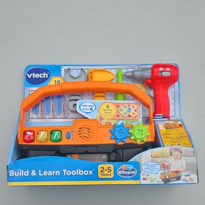 VTech Build & Learn Toolbox Pretend Play Tool Set 16 Pieces Bilingual 2-5 Years