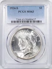 1924-S $1 Peace Silver Dollar MS63 PCGS 50680637