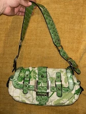 Vintage Y2K GUESS bag Floral Lime Green Shoulder Bag Htf