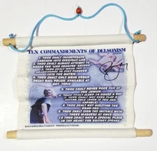Brad Delson of Linkin Park SIGNED Ten Commandments Delsonism Scroll Poster COA