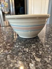 McCoy Mixing Bowl Pink & Blue Stripes Ovenware USA Vintage diameter 10"