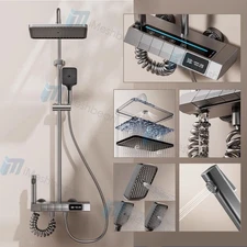 Bathroom Shower Faucet Set Luxury Rainfall Shower Head Combo System Mixer Valve