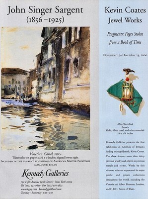 2000 JOHN SINGER SARGENT Art Gallery Exhibition 1-Page Magazine PRINT AD