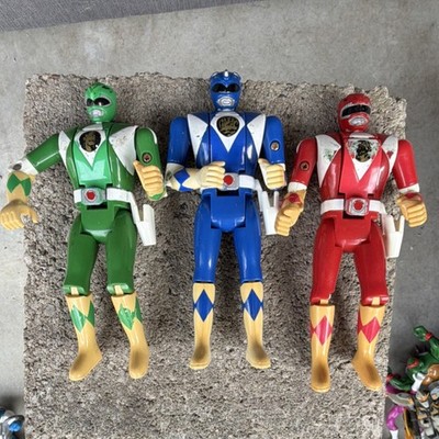 Bandai Power Rangers 1993 Vintage Action Figures Lot Green Blue Red Plastic