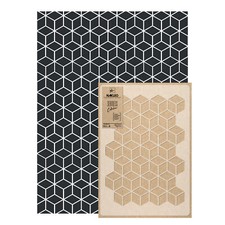 Reusable PLASTIC Wall STENCIL Template 65x95cm Seamless Allover TUMBLING BLOCK