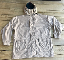 Woolrich Mens XL Utility Jacket Hood Tan Chore Gorpcore, Shell Only, USA MADE