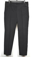 Talbots Womens Solid Black Straight Leg Flat Front 4 Pocket Dress Pants 10