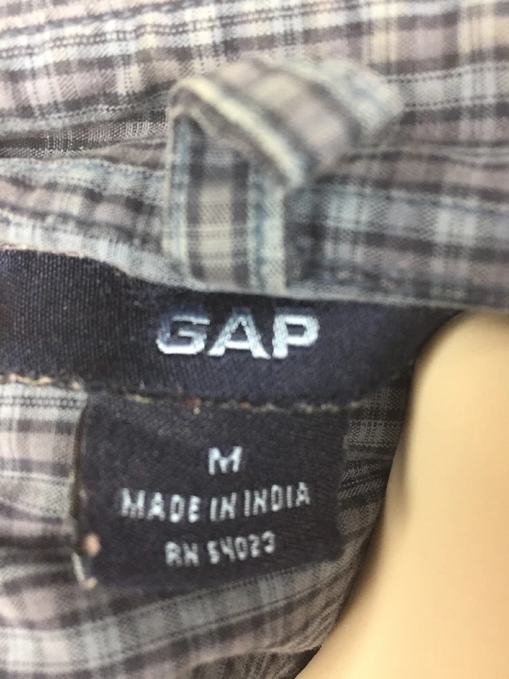 Men's Gap Blue & Purple Plaid Button Up Dress Shirt Size Medium - Image 2 of 3