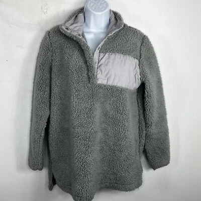 Top It Off Fleece Pullover Sz M Gray 1 /4 Zip Athleisure Y2K Millennialcore - Image 1 of 4