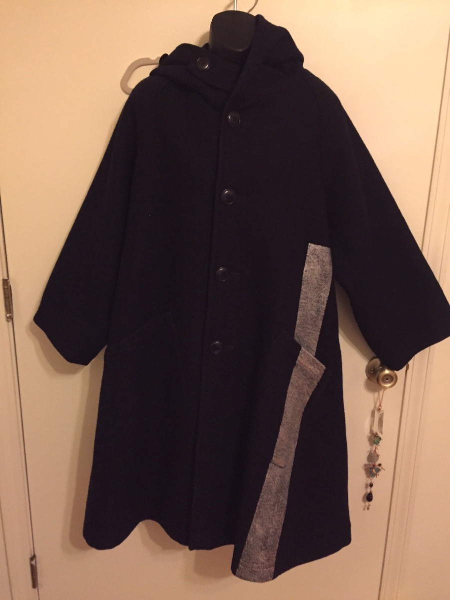 2020〜21AW Y's long coat navy Y'S YOHJI YAMAMOTO women's navy blue oversized wide cut wool coat