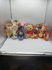 VTG 10 Pc Disney Store Winnie Beanies Plus RARE Winnie Halloween Flashing Beanie