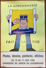 Affiche Ausstellung LA GENDARMERIE FAIT SA PUB Raymond Savignac 1996 40 x 60 cm