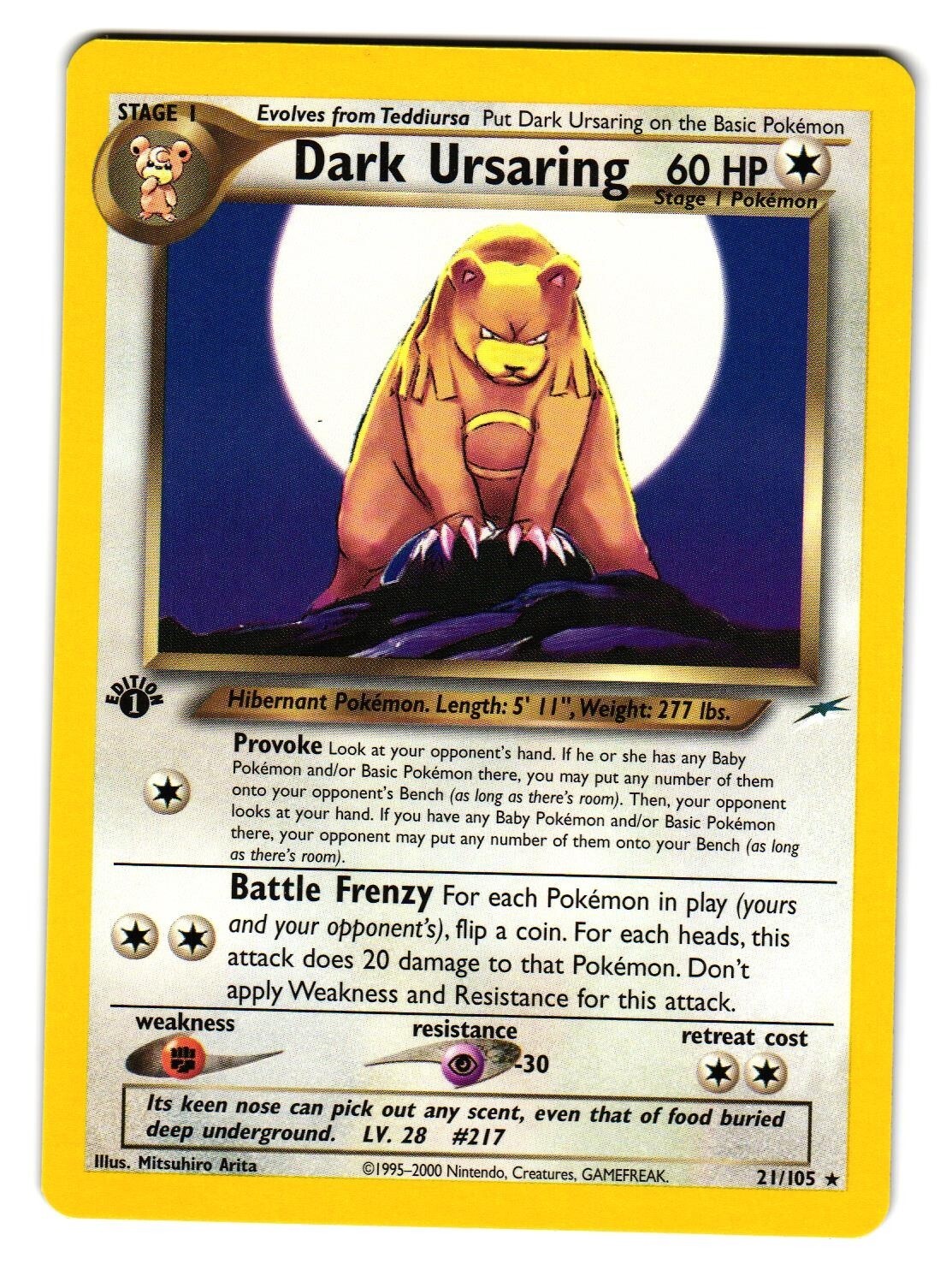 Dark Ursaring 21/105 Neo Destiny 1st Edition 2002 Light Play LP