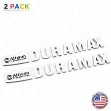 2x OEM Chrome Allison Transmission Duramax Hood Logo Emblem Badge Truck Sport