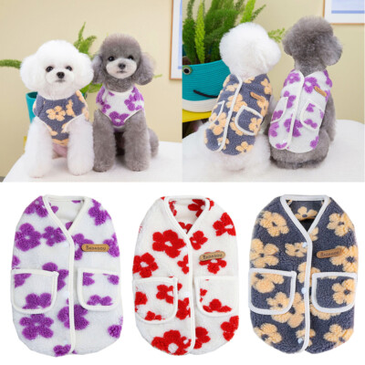 Aosijia Pet Warm Jacket Small Dog Vest Harness Puppy Winter 2 In 1 Outfit Cold Weather Coat Zipper Fleece Dog Clothes For Puppy Small Dogs Cats