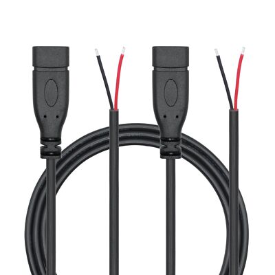 2Pcs USB C to 2 Pin Bare Wire Open End Wire 1M/3FT USB Type C Female Plug Pig...