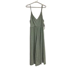 Poof New York Green and White Striped Romper Women's Large